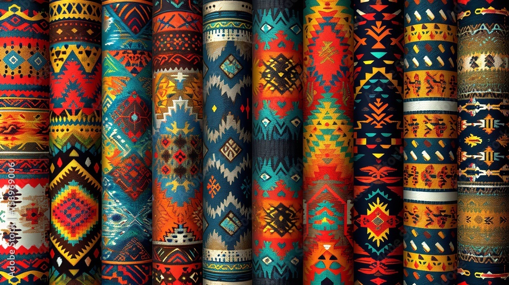 Set of Seamless Patterns Ethnic American Afric Set of Seamless Patterns Ethnic American Afric