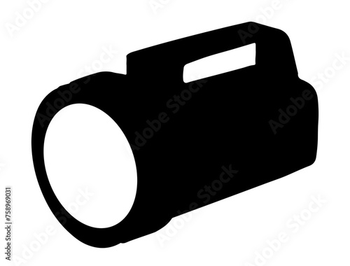 Flashlight Torch silhouette vector art white background