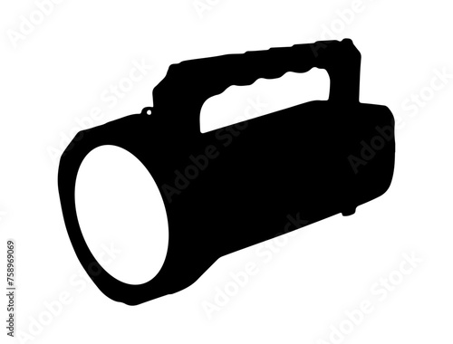 Flashlight Torch silhouette vector art white background