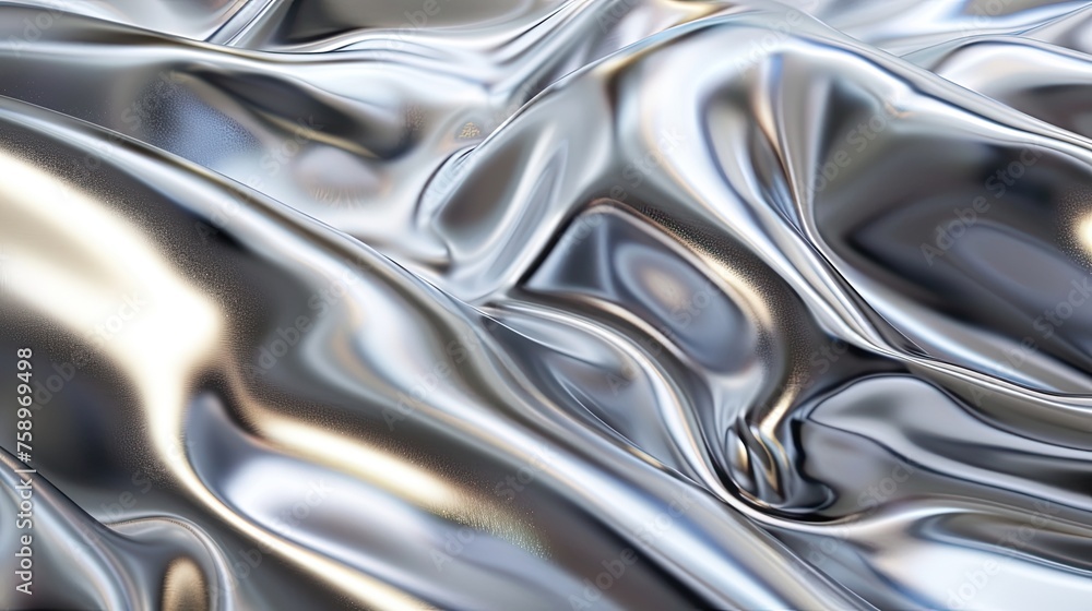 A smooth metallic silver surface reflecting a soft light A smooth metallic silver surface reflecting a soft light