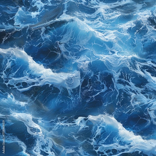 A serene ocean wave pattern in calming blues