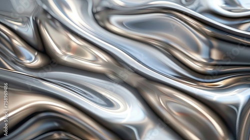 A smooth metallic silver surface reflecting a soft light
