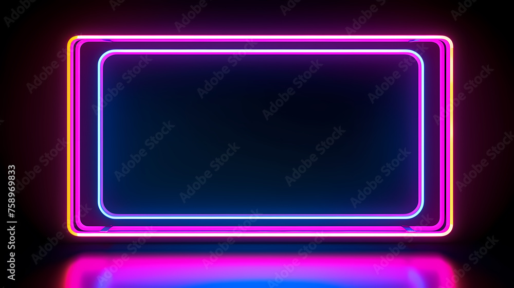 Color neon banner frame graphic Color neon banner frame graphic