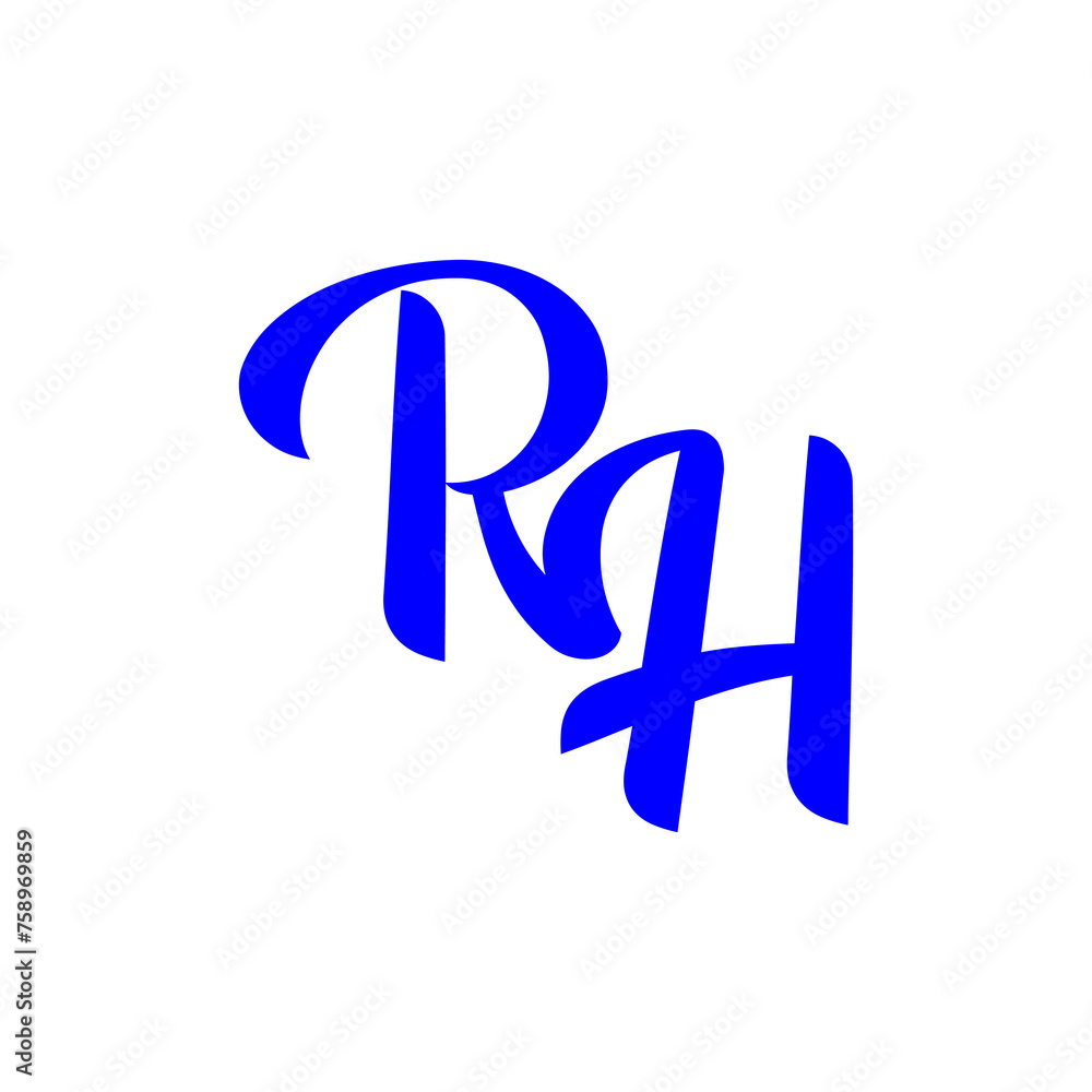 Vector graphic of the classic style RH logo on a white background. This ...