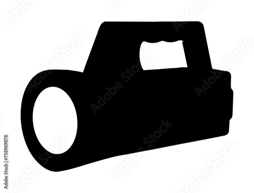 Flashlight Torch silhouette vector art white background