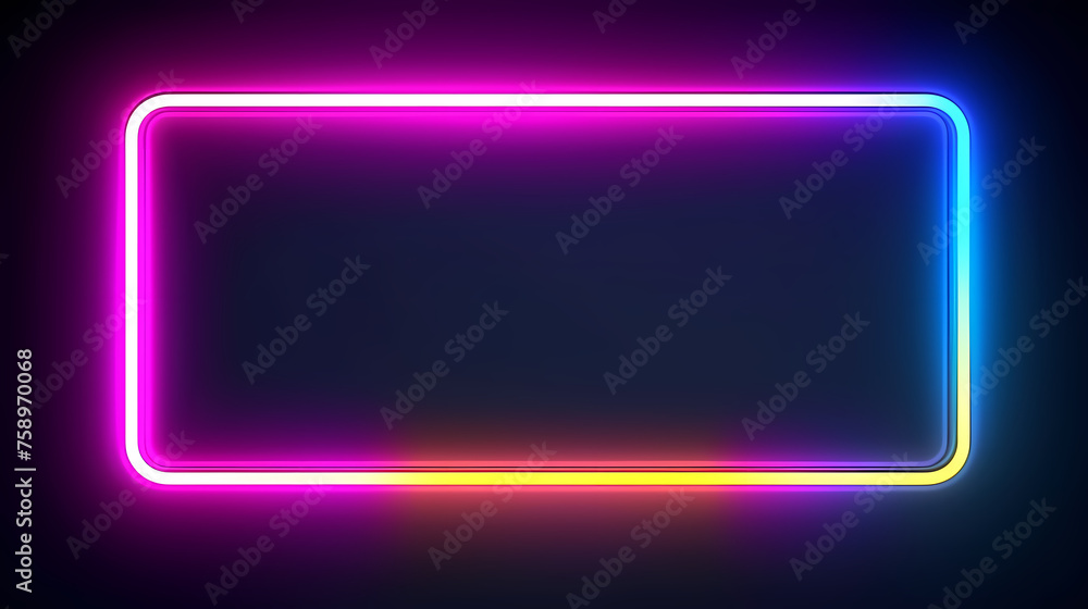 Color neon banner frame graphic Color neon banner frame graphic