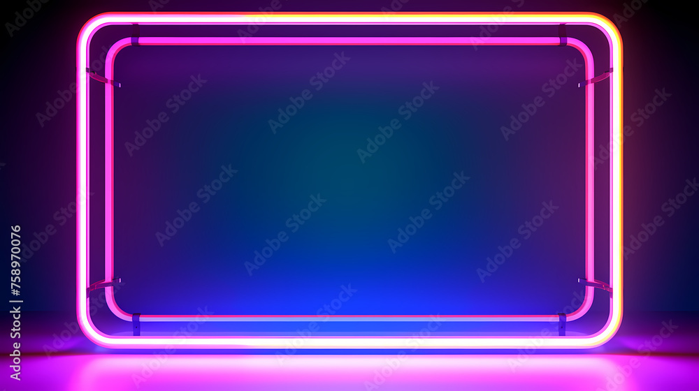 Color neon banner frame graphic Color neon banner frame graphic