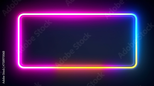 Color neon banner frame graphic