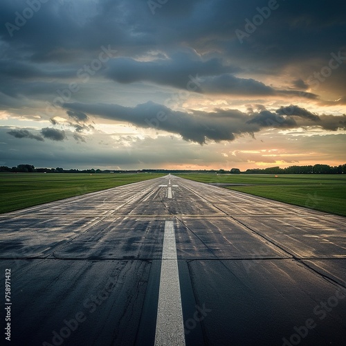Beautiful View of the Airport Runway © FantasyDreamArt