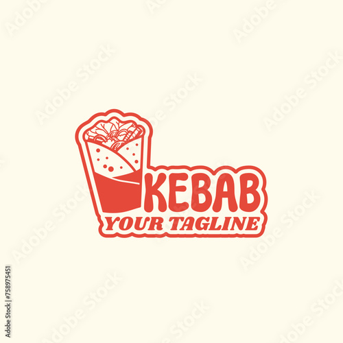 Delicious Kebab logo vector, shawarma, juicy,