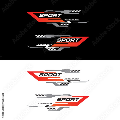 car stickers stripe abstract shape sport racing  vinyl decal templates isolated set photo