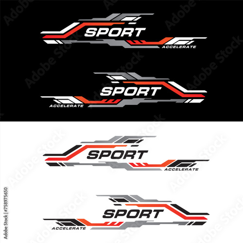 car stickers stripe abstract shape sport racing vinyl decal templates isolated set