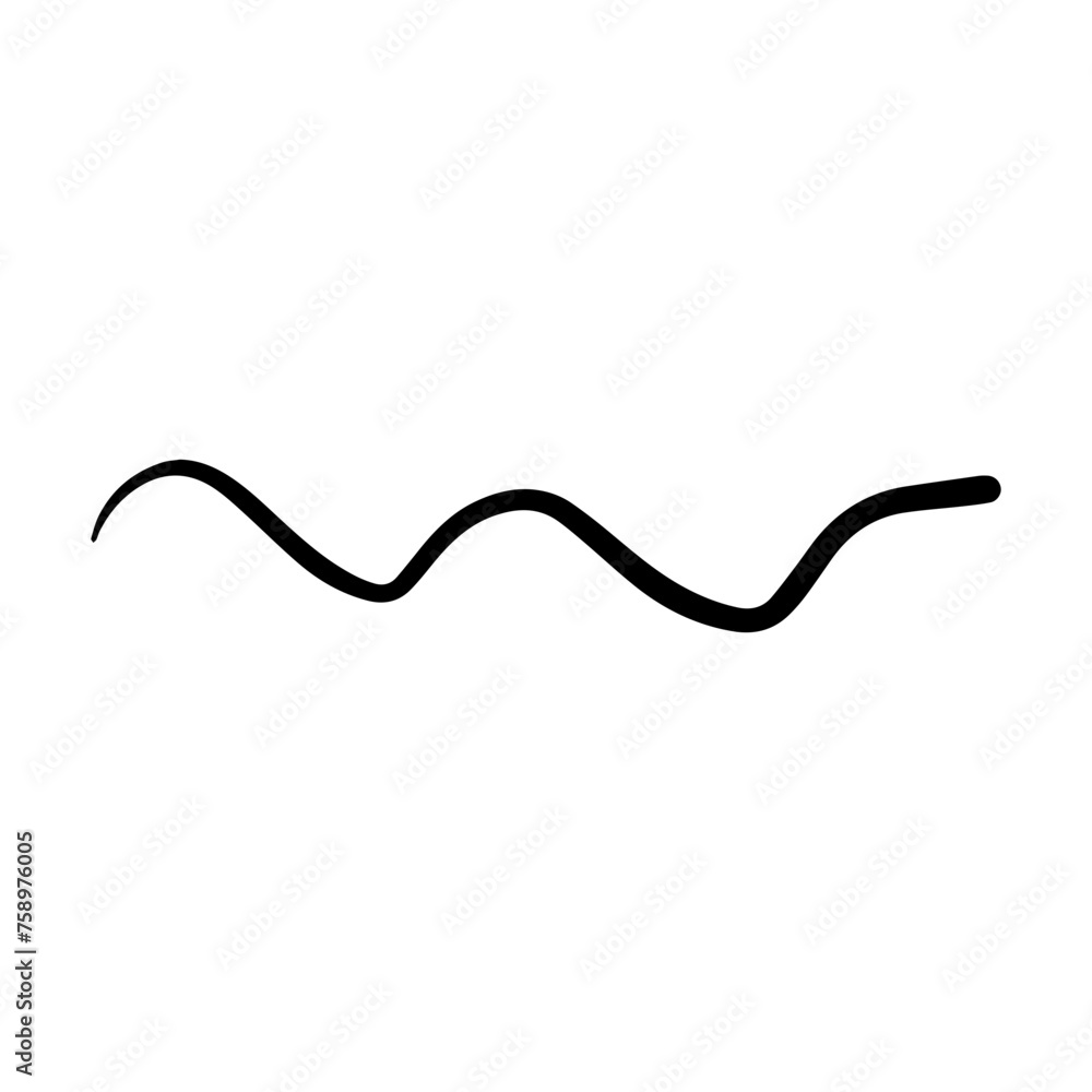 Hand drawn curly swish icon vector illustration, paint brush design element of swash, swoosh, swoosh underline swirl squiggle stroke illustration 