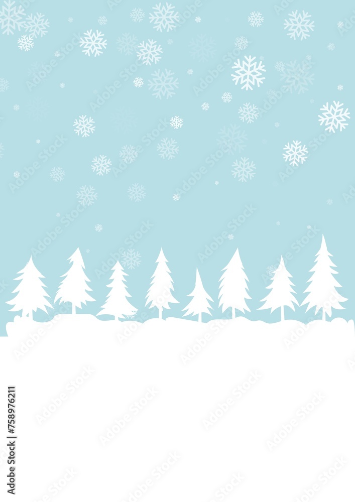 Light blue backdrop with falling snowflakes Background