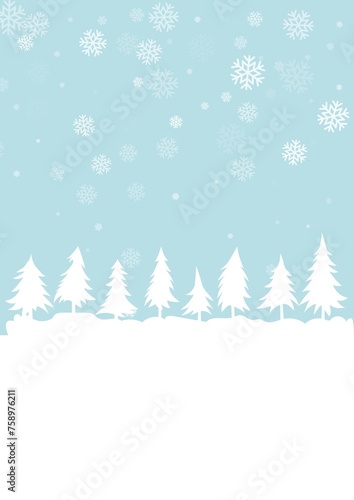 Light blue backdrop with falling snowflakes Background