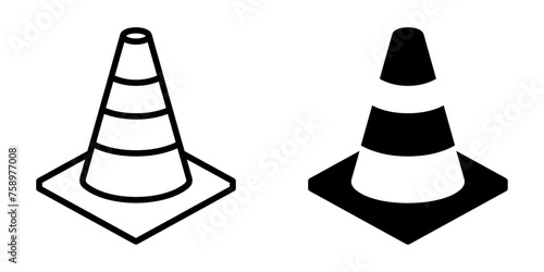 ofvs554 OutlineFilledVectorSign ofvs - traffic cone vector icon . isolated transparent . black outline filled version . AI 10 / EPS 10 . g11897 photo