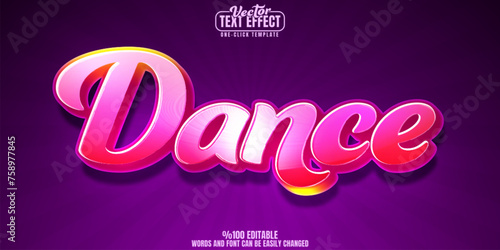 Dance editable text effect, customizable party and club 3D font style
