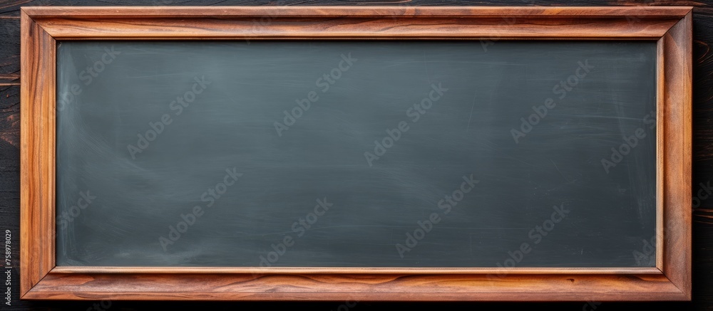retro wooden frame on blackboard textured background for business graphic with space for adding text and pictures. retro wooden frame on blackboard textured background for business graphic with space for adding text and pictures.