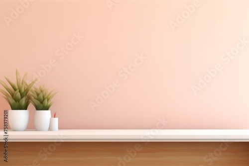 Minimalist Plant Decor on Shelf