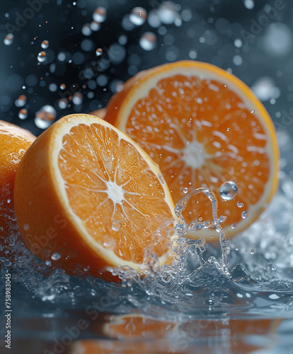 Citrus with splash water