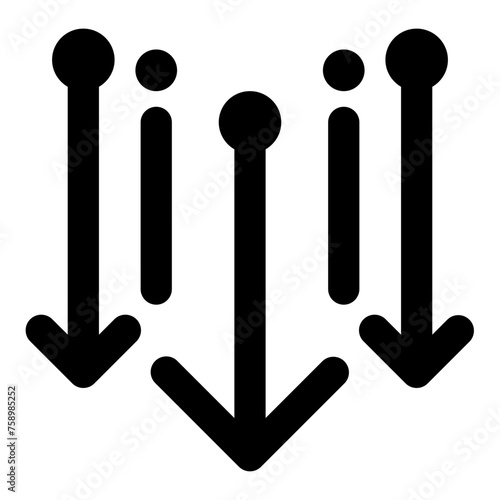 Arrows decrease icon in outline style. Simple direction vector illustration — pixel-perfect icon.