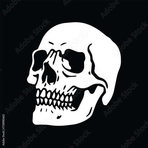 Bold and simple skull illustration.