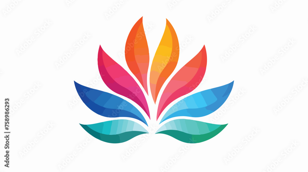 logo with a series of leaves forming a colorful flower