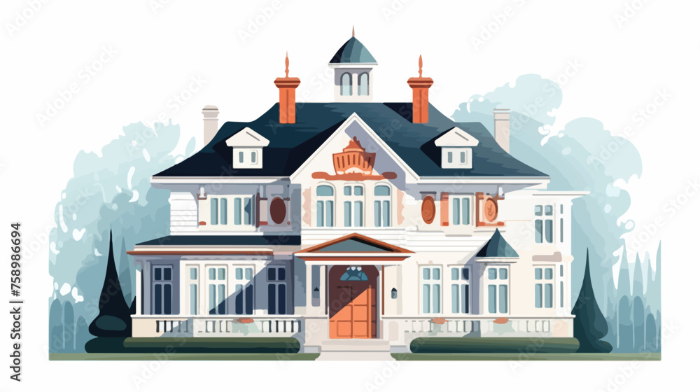 maded house on a white background flat vector isolated