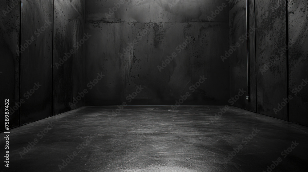Urban Elegance: Minimalist Concrete Room with Dark Studio Lighting Urban Elegance: Minimalist Concrete Room with Dark Studio Lighting