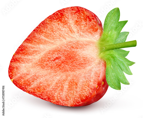 Strawberries half isolated on white background