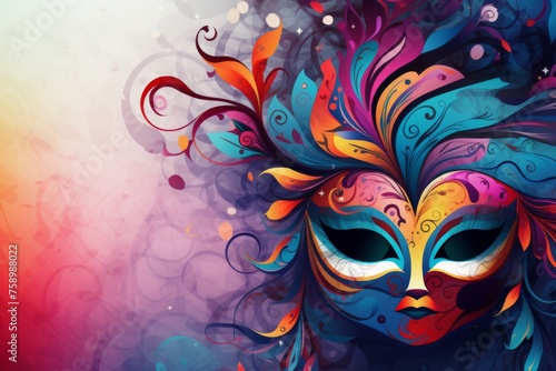 Abstract background banner with mask for carnival. Copy space for your text.  © annne