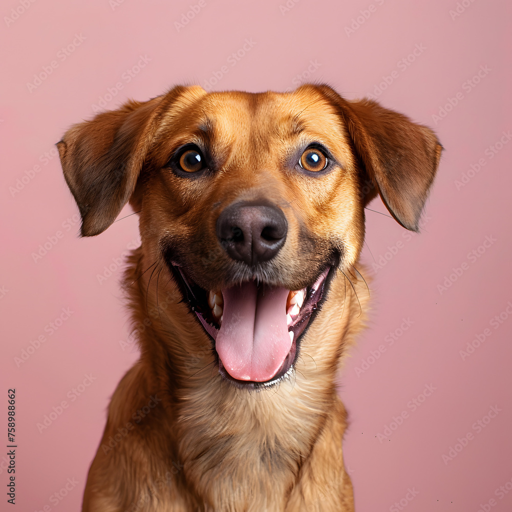 Beautiful Dog Poses in Front of a Colorful Background, Radiating Joy and Playfulness Generative AI Beautiful Dog Poses in Front of a Colorful Background, Radiating Joy and Playfulness Generative AI