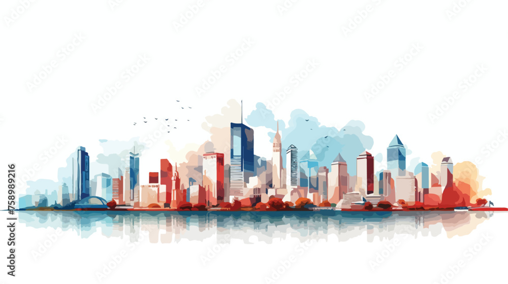 modern city panorama .. flat vector isolated on white