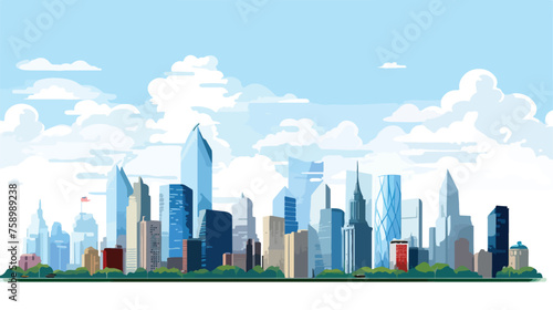 modern city panorama .. flat vector isolated on white