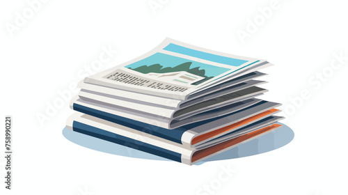 newspaper press article  flat vector isolated on white