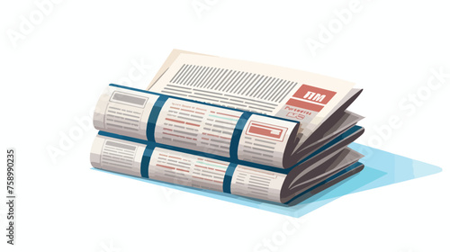 newspaper press article flat vector isolated on white