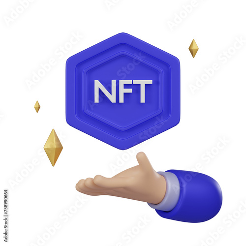 3D Icon Showcasing NFT Digital Ownership Concept