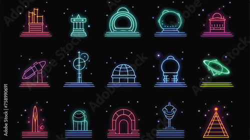 observatory neon icon. Elements of Sciense set. Simple photo