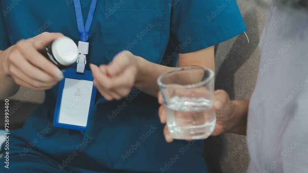 close up doctor, Asian doctor talk with old female patient about disease symptom, doctor use stethoscope listening lung of patient, elderly health check up, happiness hospital close up doctor, Asian doctor talk with old female patient about disease symptom, doctor use stethoscope listening lung of patient, elderly health check up, happiness hospital