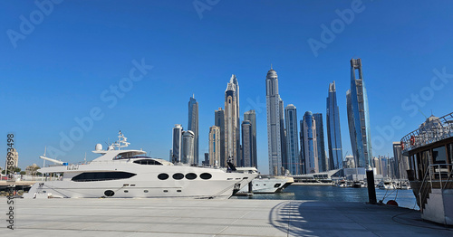 Beautiful shots of the Dubai skyline in the Marina district