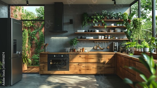 Luxury kitchen with a cutti...