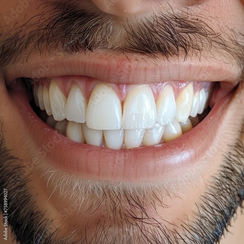 Male perfect smile with bea...