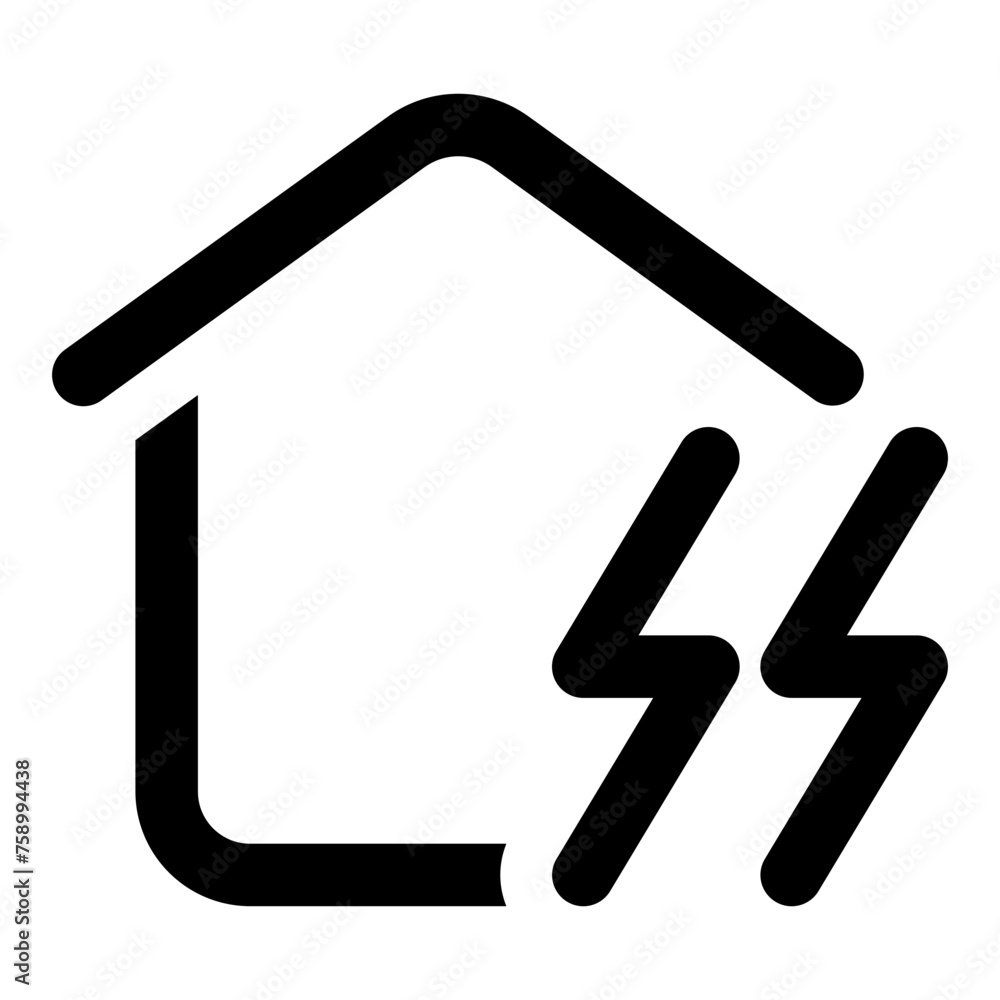 Home electricity icon in outline style. Simple house building vector illustration — pixel-perfect icon. Home electricity icon in outline style. Simple house building vector illustration — pixel-perfect icon.