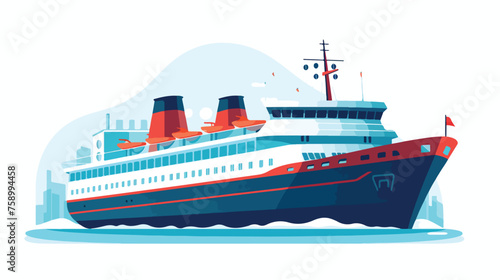 ship in flat design flat vector isolated on white