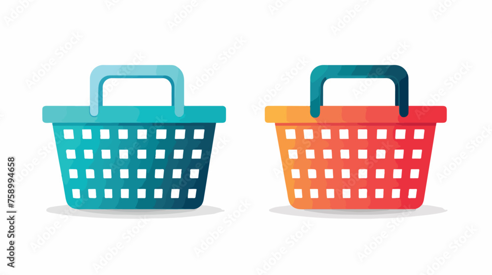 Shopping basket icon on white background .. flat vector