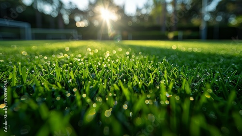 Vibrant Green Grass Under Sunlight