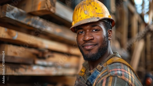 Construction Worker in Warehouse