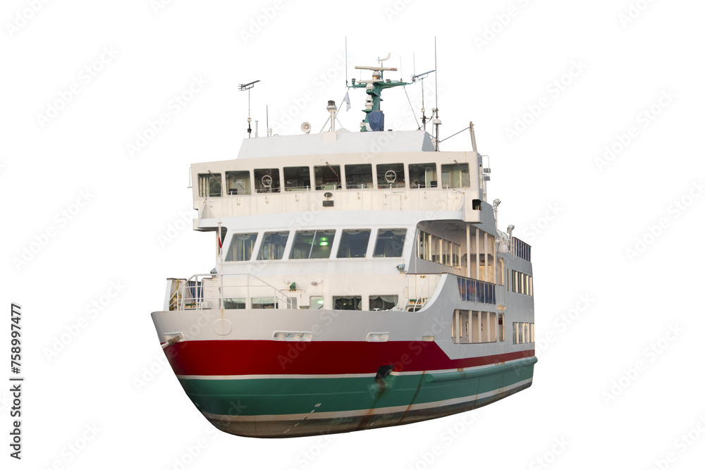 Cutout of an isolated passenger ferry boat with the transparent png background Cutout of an isolated passenger ferry boat with the transparent png background