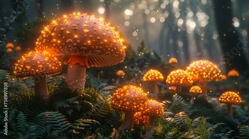 Mushroom Group in Grass © Ilugram