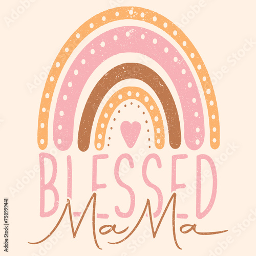 Rainbow Blessed mama Graphic Design